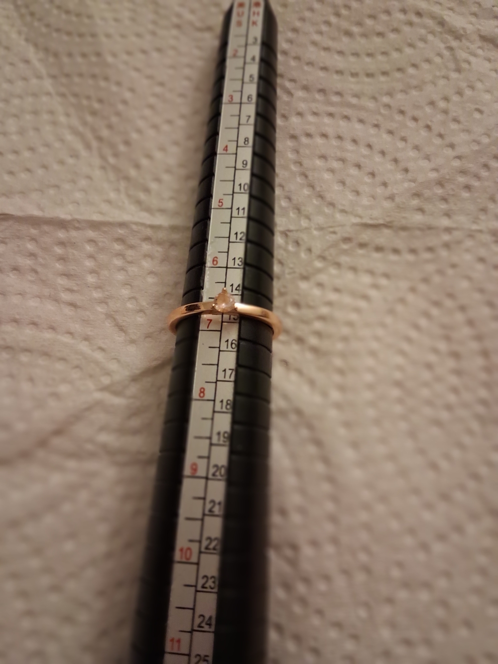 Minimal Rose Gold Solitaire Ring with Clear Stone